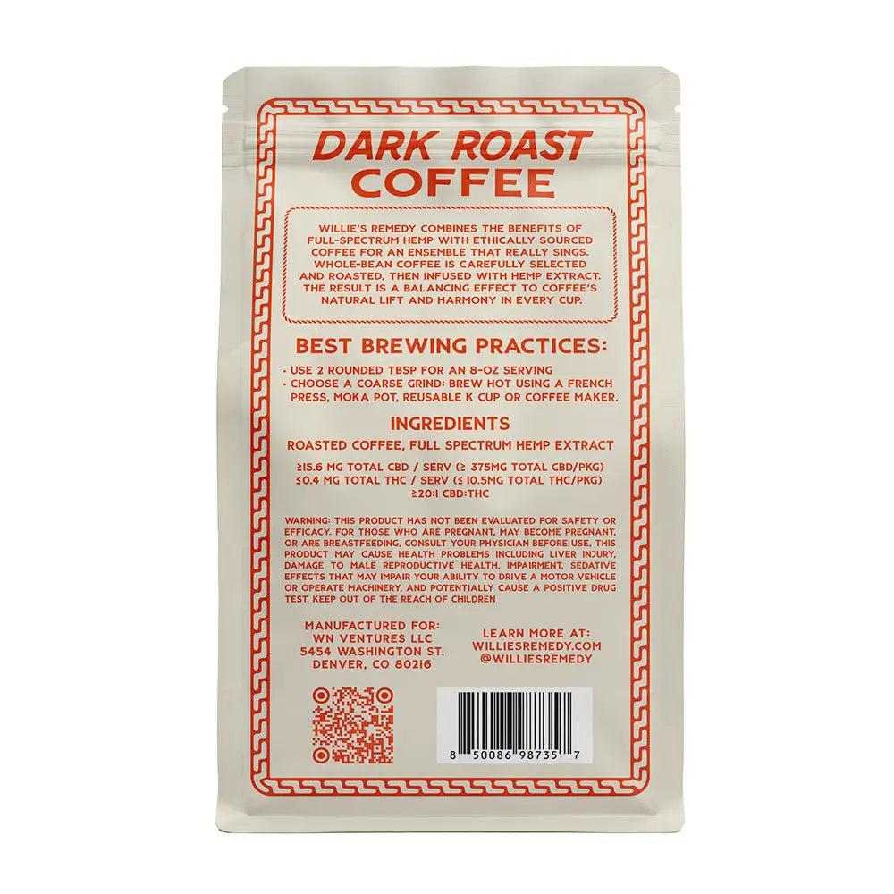 Willie's Remedy 12oz Dark Roast Coffee