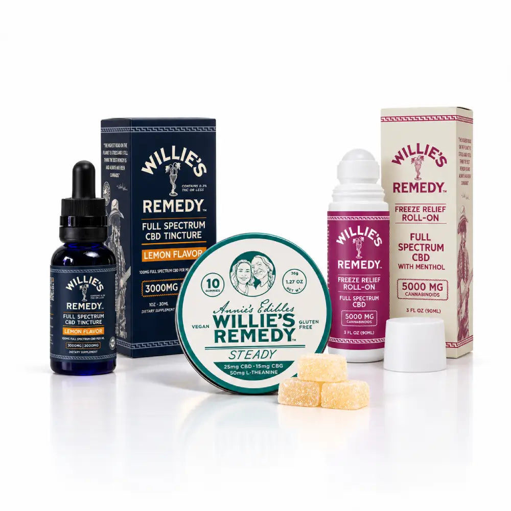 Willie's Starter Stash - Tincture, Gummies & Freeze Relief